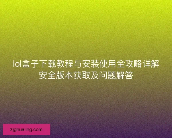 lol盒子下载教程与安装使用全攻略详解安全版本获取及问题解答