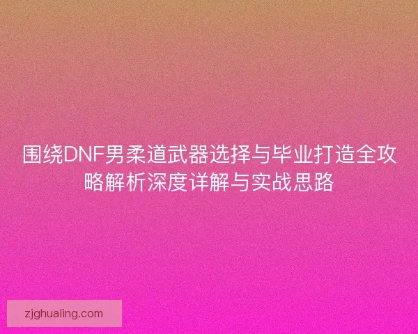 围绕DNF男柔道武器选择与毕业打造全攻略解析深度详解与实战思路